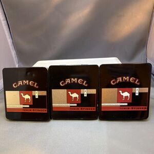 LOT OF 3 Camel Izmir Stinger Tins - RARE Variant Set (1 Germany, 2 USA) - EMPTY